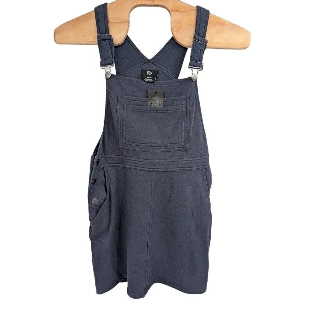 NWT Women's CCX City Chic Collective Overall Dress‎ Soft Pinafore Steel Blue XS